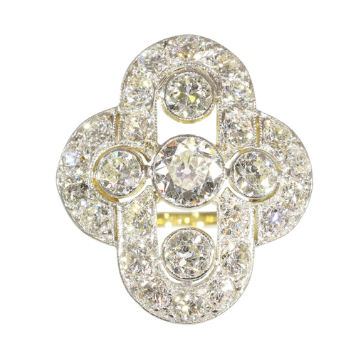 Bague 52 Bague Art déco 1930 en or jaune 18K et diamants 58 Facettes 23345-0110