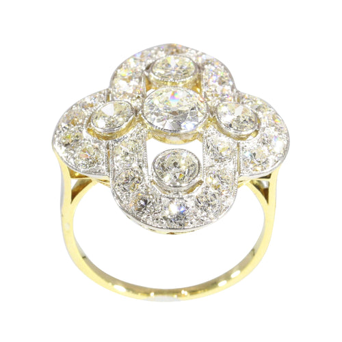 Bague 52 Bague Art déco 1930 en or jaune 18K et diamants 58 Facettes 23345-0110