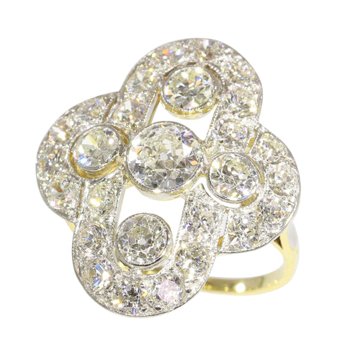 Bague 52 Bague Art déco 1930 en or jaune 18K et diamants 58 Facettes 23345-0110