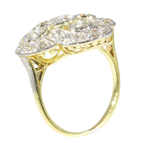 Bague 52 Bague Art déco 1930 en or jaune 18K et diamants 58 Facettes 23345-0110