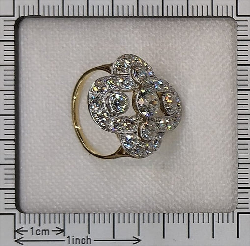 Bague 52 Bague Art déco 1930 en or jaune 18K et diamants 58 Facettes 23345-0110