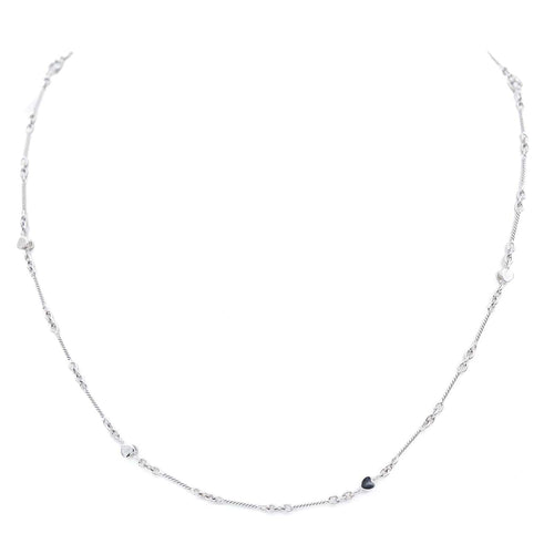 Collier Collier cœurs en or blanc 18 carats 58 Facettes 2360825CN