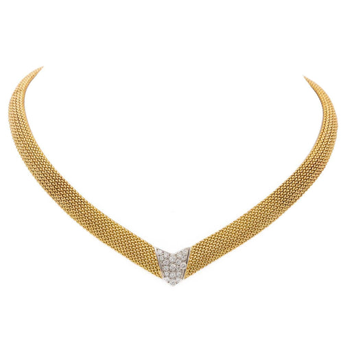 Collier Collier en or jaune et blanc 18 carats avec diamants 58 Facettes 2360828CN