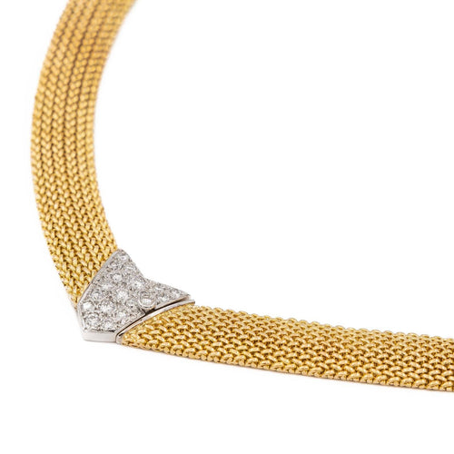 Collier Collier en or jaune et blanc 18 carats avec diamants 58 Facettes 2360828CN