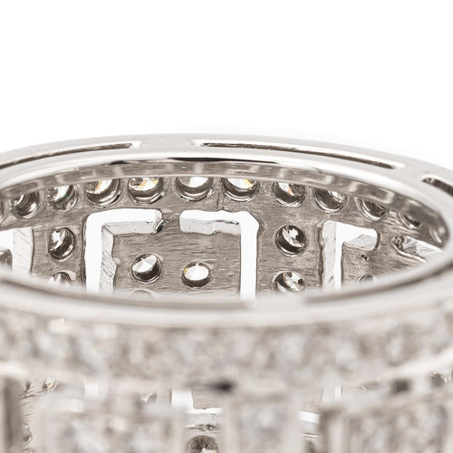 Bague 53 Bague en or blanc 18 carats pavée de diamants 58 Facettes 2367314CN