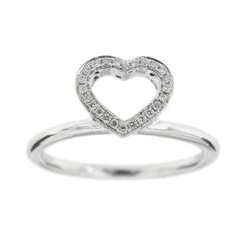 Bague 54 Bague cœur en or blanc 18 ct et diamants 58 Facettes 23750