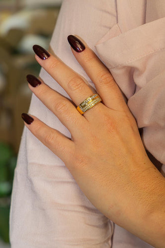 Bague 55 Bague bandeau en or jaune 18 carats et diamants 58 Facettes 2376867CN