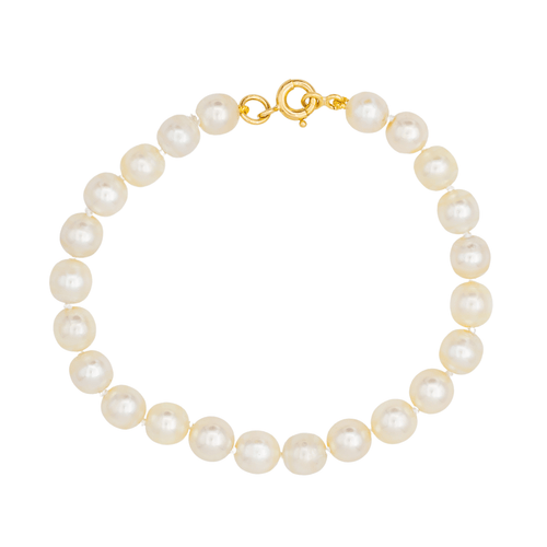 Bracelet Bracelet en or jaune 18 carats et perles de culture blanches 58 Facettes 2377022CN