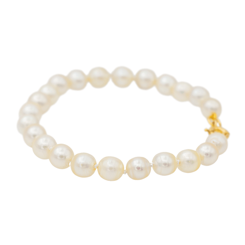 Bracelet Bracelet en or jaune 18 carats et perles de culture blanches 58 Facettes 2377022CN