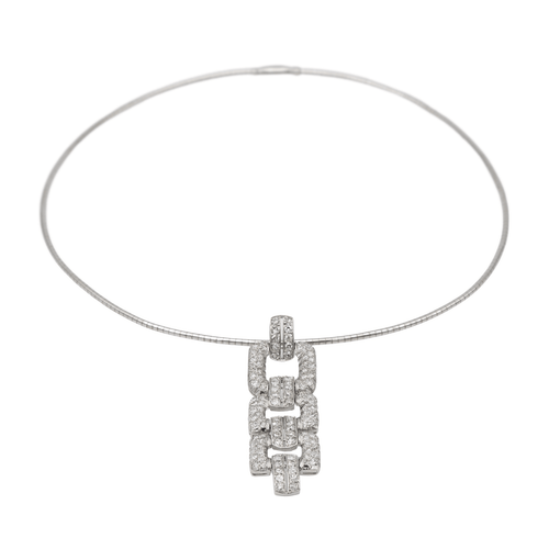 Collier Collier Art déco - Pendentif en or blanc 18 carats et platine, diamants 58 Facettes 2377923CN