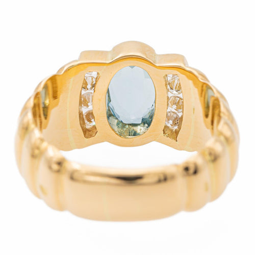 Bague 53 Bague Bandeau Or jaune Topaze, Diamant 58 Facettes 2381954CN