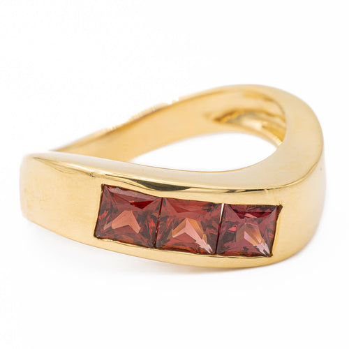 Bague 51 Criso - Bague en or jaune 18 carats et grenats 58 Facettes 2381956CN