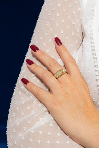 Bague 51 Bague pavée de diamants en or jaune 18 carats 58 Facettes 2381959CN