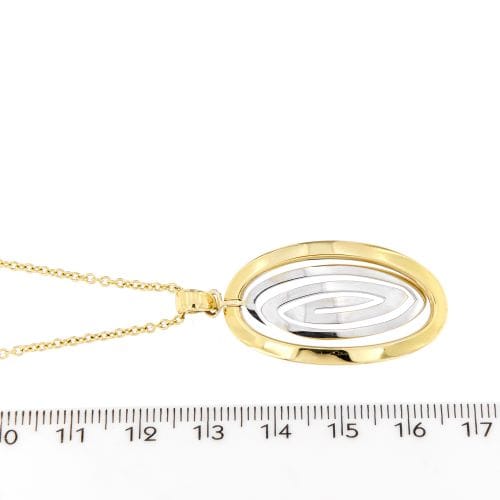 Collier Collier - Double pendentif ovale en or jaune et or blanc 18 carats 58 Facettes 23921
