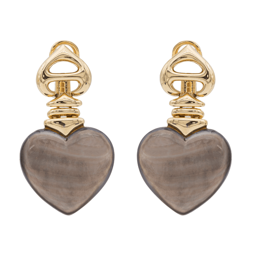 Boucles d'oreilles Boucles d’oreilles cœur en or jaune 18 carats et nacre 58 Facettes 2396036CN