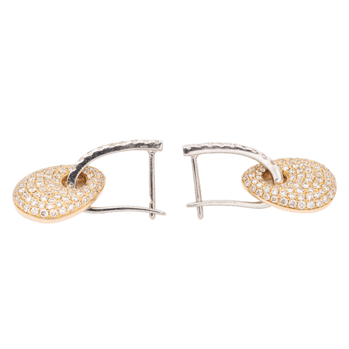Boucles d'oreilles Boucles d’oreilles dormeuses en or rose et or blanc 18 carats, diamants 58 Facettes 2397518CN