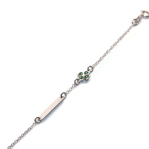Bracelet Bracelet quadrifoglio émaillé en or blanc 18 ct 58 Facettes CB02OB03M0TFC