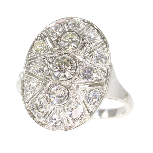 Bague 58 Bague Art déco années 1950 en platine et diamants 58 Facettes 24002-0085