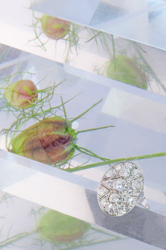 Bague 58 Bague Art déco années 1950 en platine et diamants 58 Facettes 24002-0085