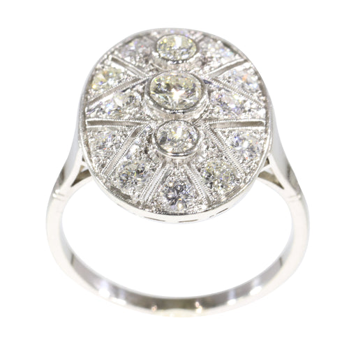 Bague 58 Bague Art déco années 1950 en platine et diamants 58 Facettes 24002-0085