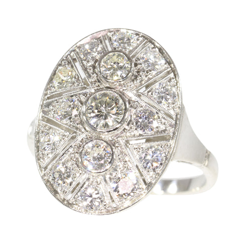 Bague 58 Bague Art déco années 1950 en platine et diamants 58 Facettes 24002-0085