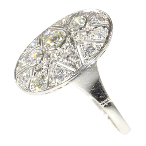 Bague 58 Bague Art déco années 1950 en platine et diamants 58 Facettes 24002-0085