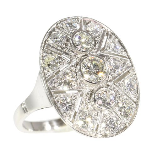 Bague 58 Bague Art déco années 1950 en platine et diamants 58 Facettes 24002-0085