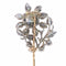 Broche Épingle rococo ancienne en or rose 18K et argent, diamants 58 Facettes 24002-0135