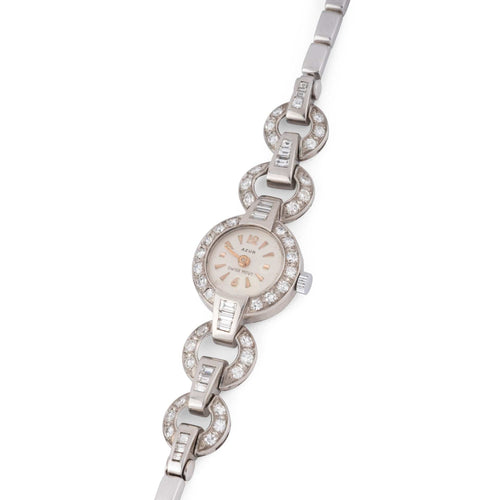 Montre Montre Art déco en platine et or gris et diamants 58 Facettes 1