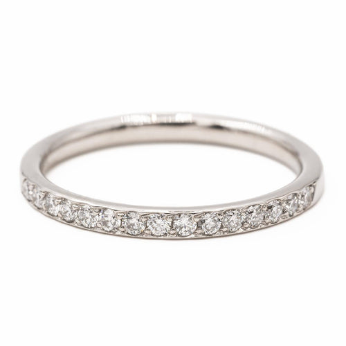 Bague 51 Bague demi-alliance en or blanc 18 carats et diamants 58 Facettes 2403196CN