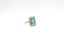 Bague 53 Bague rectangulaire en or jaune 18k et platine, émeraude et diamants 58 Facettes 24221 / 24039