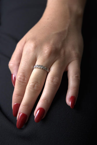 Bague 52 Bague demi-alliance en or blanc 18 carats et diamants 58 Facettes 2405915CN