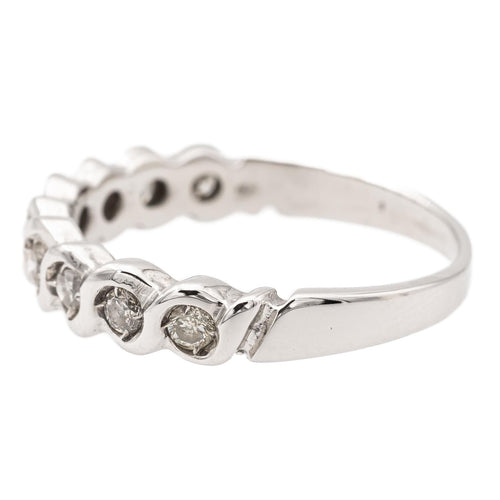 Bague 52 Bague demi alliance Or blanc Diamant 58 Facettes 2405915CN