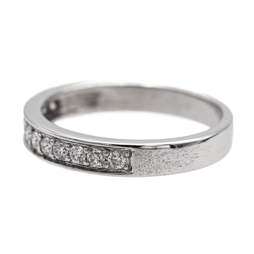 Bague 48 Bague demi-alliance en or blanc 18 carats et diamants 58 Facettes 2406273CN