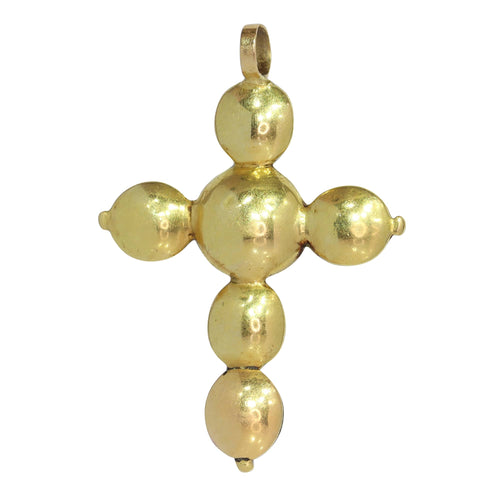 Pendentif Pendentif croix baroque en or jaune 18K et diamants 58 Facettes 24096-0095