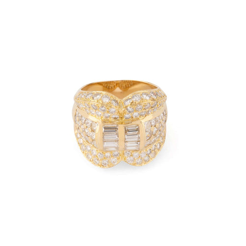 Bague 55 Bague rouleaux en or jaune 18k et diamants 3 cts 58 Facettes 1