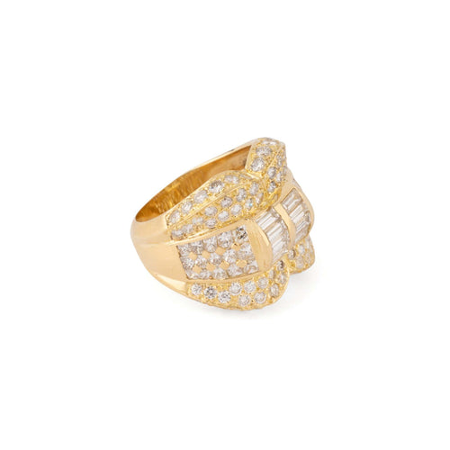 Bague 55 Bague rouleaux en or jaune 18k et diamants 3 cts 58 Facettes 1