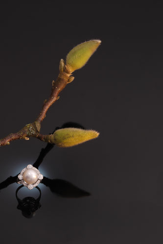 Bague 51 Bague Art déco 1920 en platine, perle et diamants 58 Facettes 24110-0137