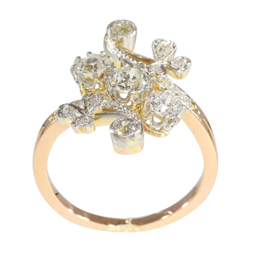 Bague 52 Bague Belle Époque croisée en or 18K et diamants 58 Facettes 24121-0294