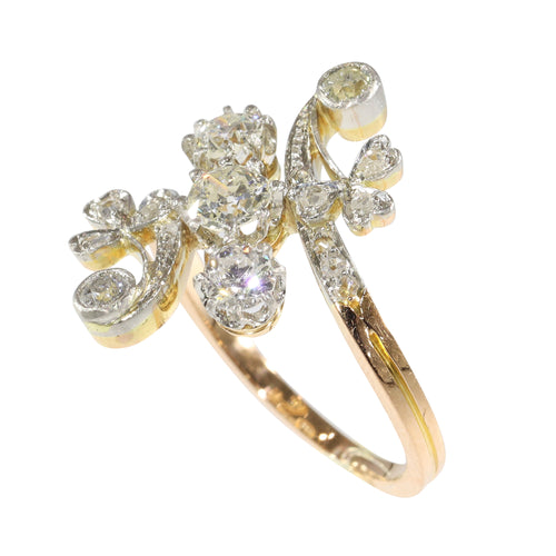 Bague 52 Bague Belle Époque croisée en or 18K et diamants 58 Facettes 24121-0294