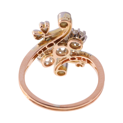 Bague 52 Bague Belle Époque croisée en or 18K et diamants 58 Facettes 24121-0294