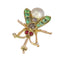 Broche Broche mouche victorienne en or jaune 14K avec diamants, rubis, émeraudes et perles 58 Facettes 24137-0100