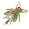 Broche Broche mouche victorienne en or jaune 14K avec diamants, rubis, émeraudes et perles 58 Facettes 24137-0100