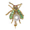 Broche Broche mouche victorienne en or jaune 14K avec diamants, rubis, émeraudes et perles 58 Facettes 24137-0100