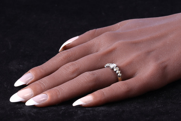 Bague 61 Bague victorienne vers 1840 en or jaune 18K et argent, diamants 58 Facettes 24137-0127