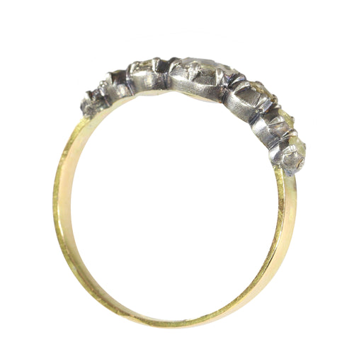 Bague 61 Bague victorienne vers 1840 en or jaune 18K et argent, diamants 58 Facettes 24137-0127