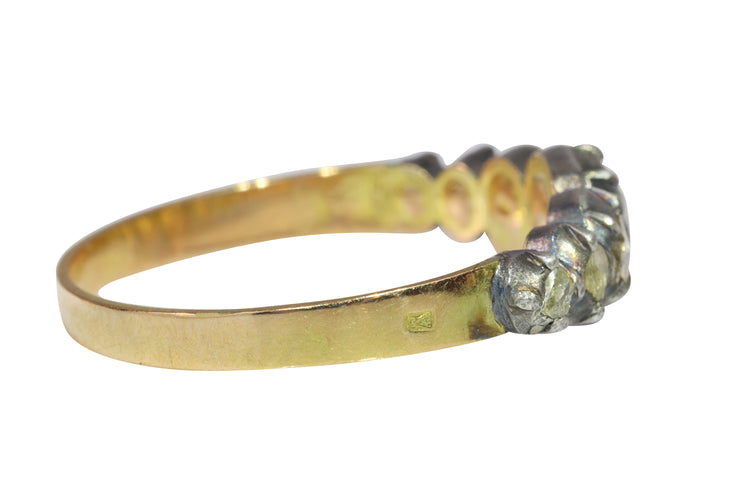 Bague 61 Bague victorienne vers 1840 en or jaune 18K et argent, diamants 58 Facettes 24137-0127