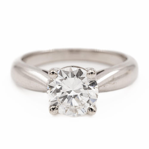 Bague 52 Bague solitaire en or blanc 18 carats avec diamant taille brillant 58 Facettes 2414341CN