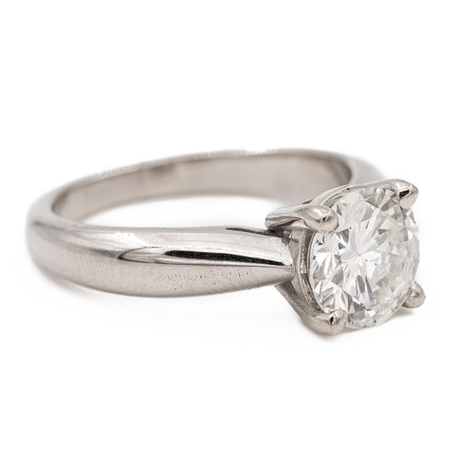 Bague 52 Bague solitaire en or blanc 18 carats avec diamant taille brillant 58 Facettes 2414341CN