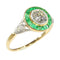 Bague 55 Bague de fiançailles Art déco vintage en or jaune 18K, platine, diamants et émeraudes 58 Facettes 24197-0155